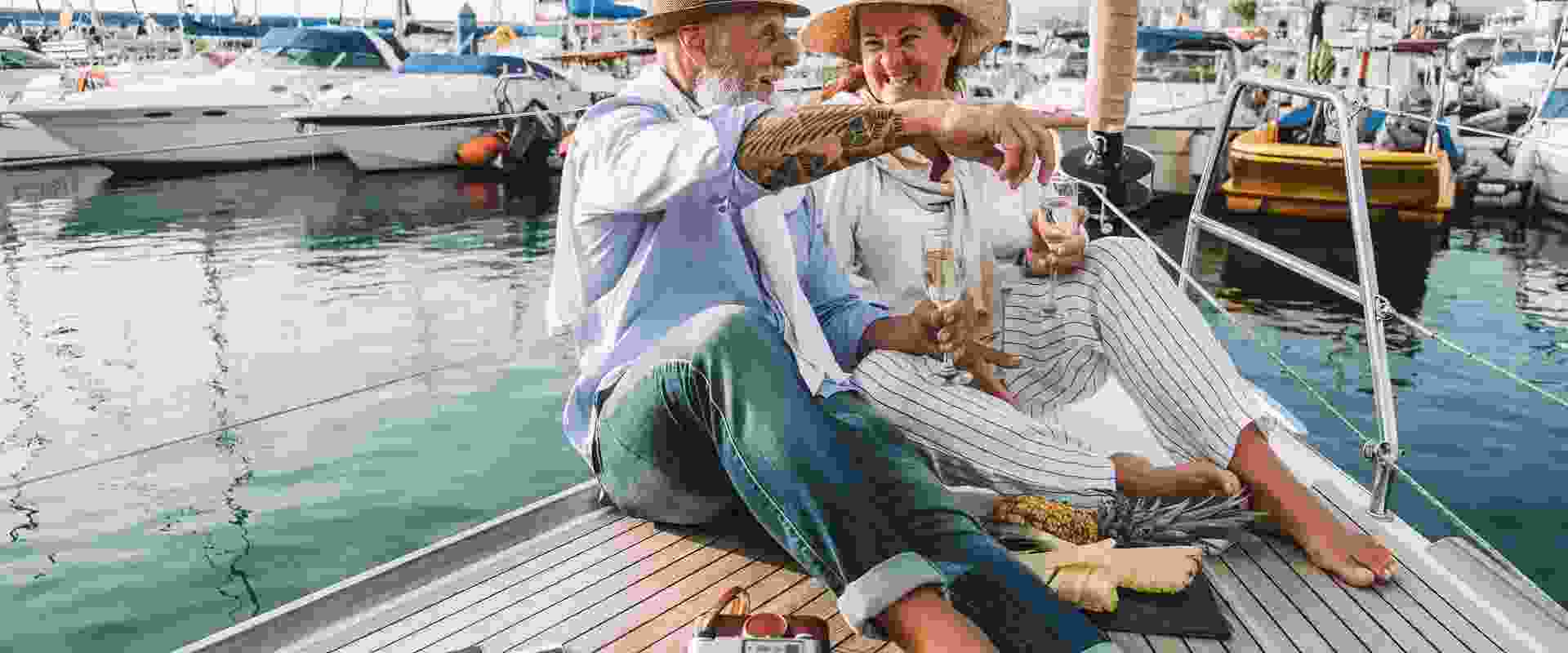 Iatly Senior travel on sailboat