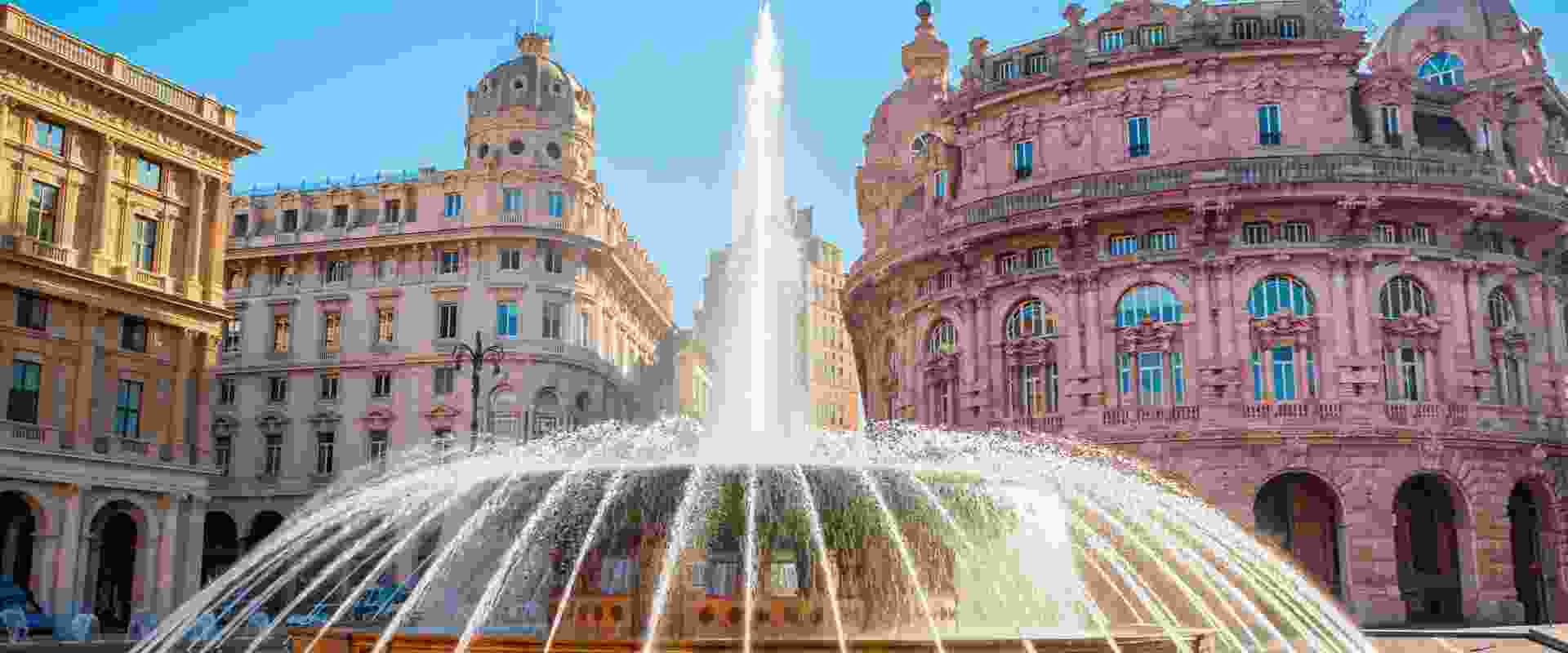 Italy Cultural & Historical site Fountain at the Piazza De Ferrari