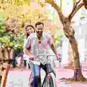 A couple having their honeymoon in Italy