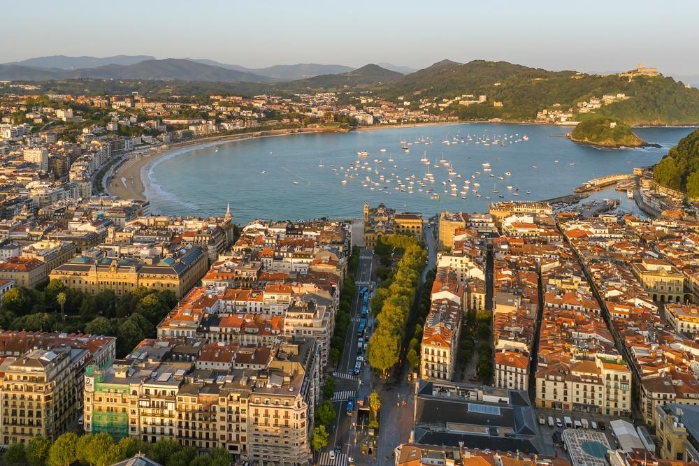 San Sebastian aerial view, Spain