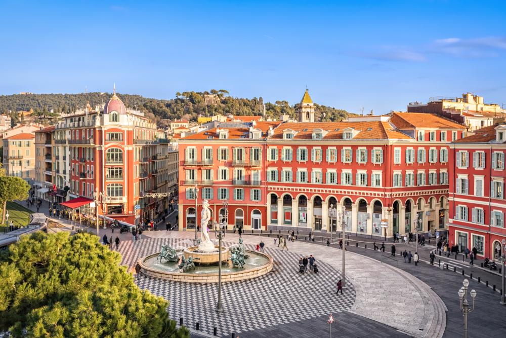 Aerial view of the Place Massena, Nice, France