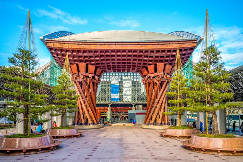 Drum door of Kanazawa Station, Japan