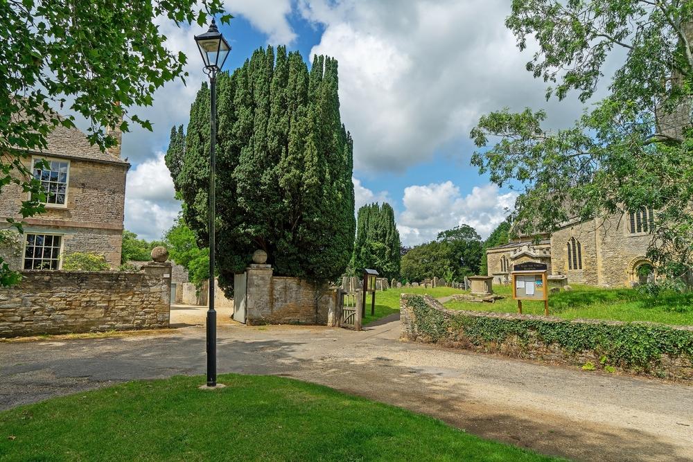 The entrance to St. Mary's Church, Bampton, Oxfordshire, UK