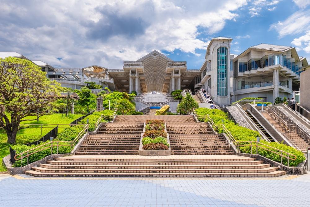 The Uminchu Gate of the Churaumi Aquarium in Okinawa, Japan