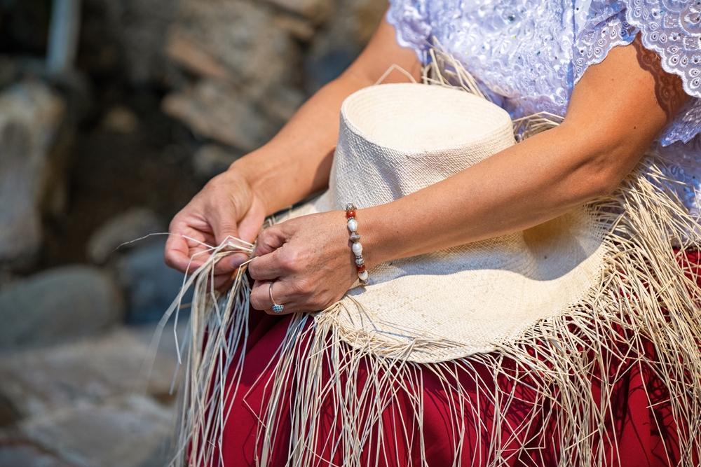 a Panama hat from toquilla palm leaf fiber, Cuenca, Ecuador