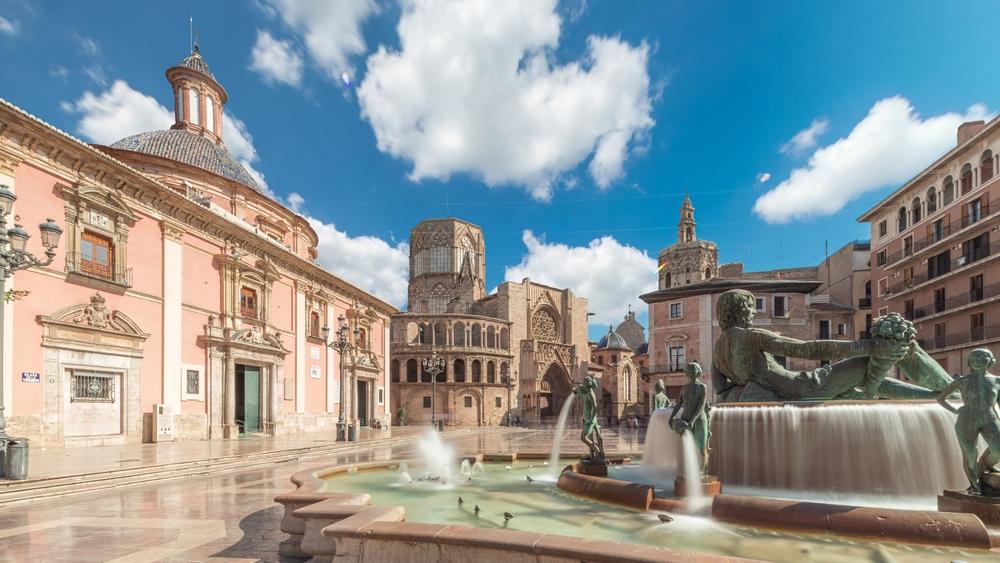 Plaza de la Virgen in Valencia, Spain