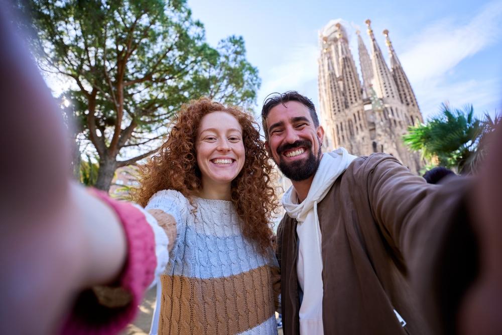 Friends at Sagrada Familia, Barcelona, Spain