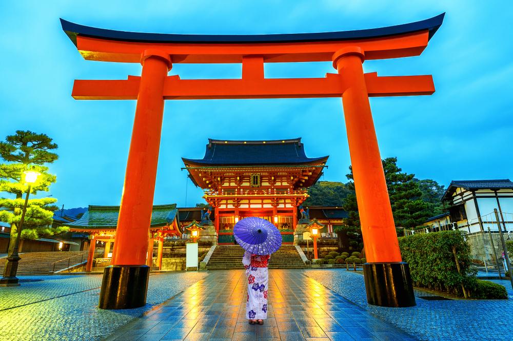 The Fushimi Inari shrine in Kyoto, Japan