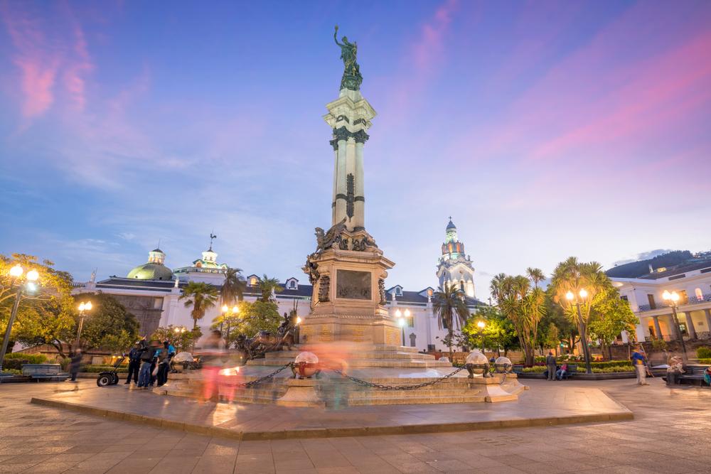 Plaza Grande in the old town of Quito, Ecuador