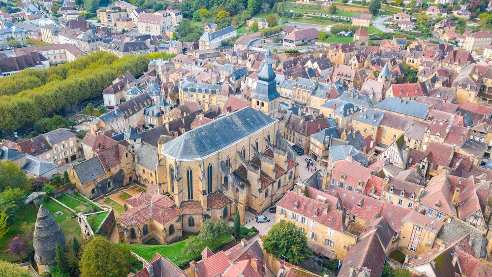 Aerial view of Sarlat la Caneda, France