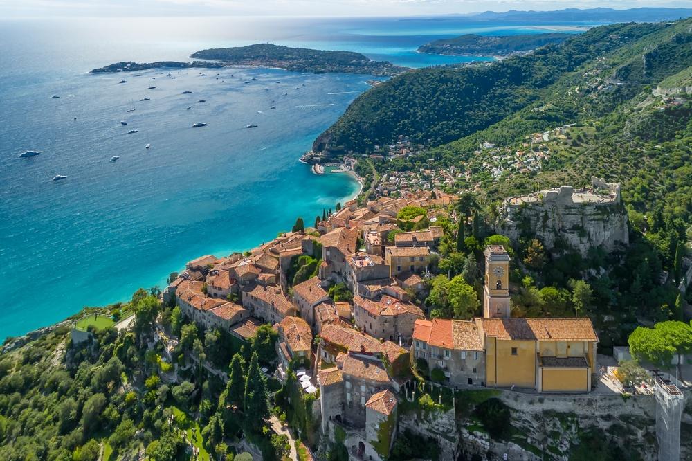 Aerial view of Eze, France
