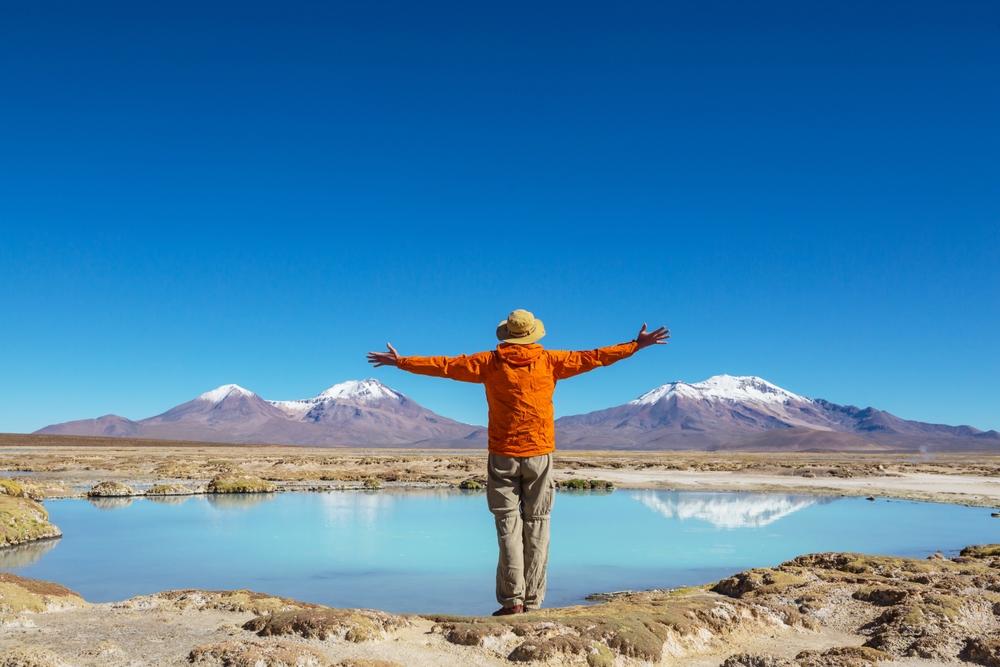 blue lagoon in the Altiplano, Chile