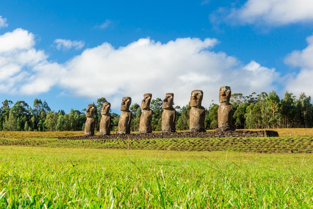 Ahu Akivi. Easter island, Chile