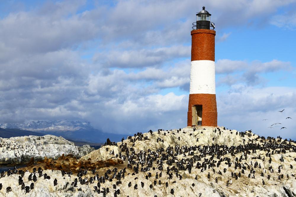 Les Eclaireurs island and famous lighthouse, Beagle Channel, Ushuaia Argentina
