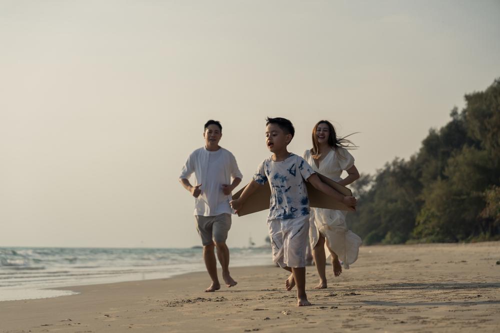 Family at the beach, Costa Rica