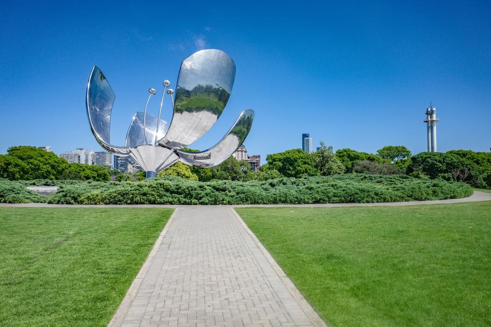 Floralis Generica sculpture in the United Nations Park, Buenos Aires, Argentina
