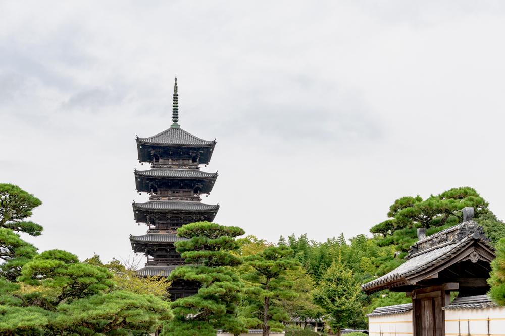 Five storied pagoda of Bicchu Kokubunji in Soja city, Japan