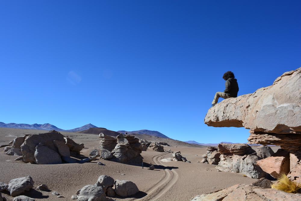 Desert of Dali at the Salar de Uyuni national park, Bolivia