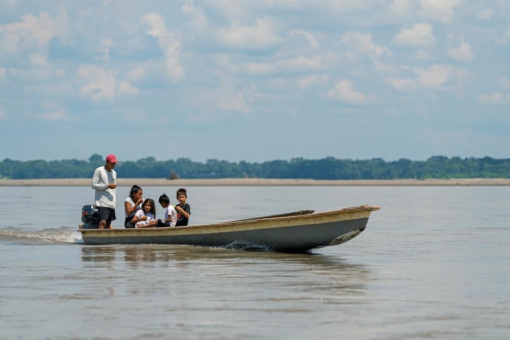Family in Yasuni National Park, Ecuador