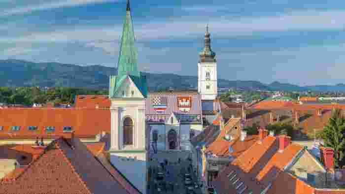Zagreb’s historic center with St. Mark’s Church